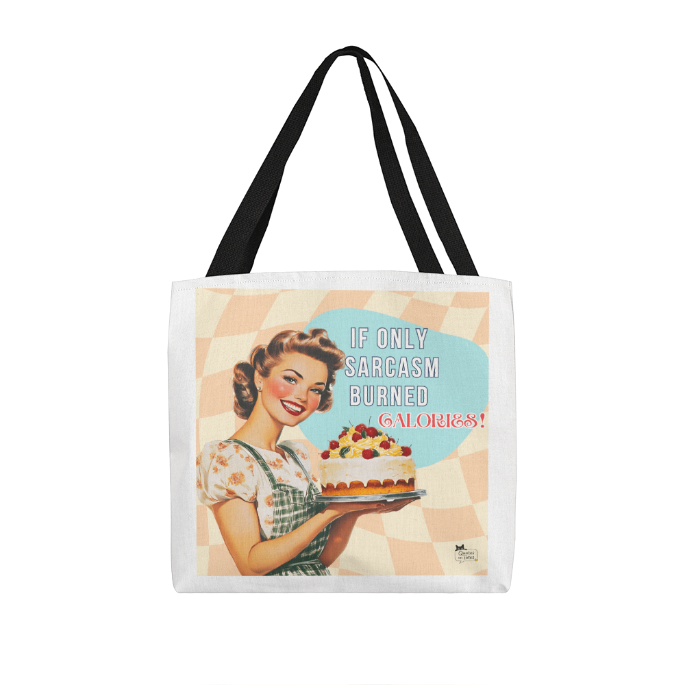 Sarcasm Burns Retro Tote Bag