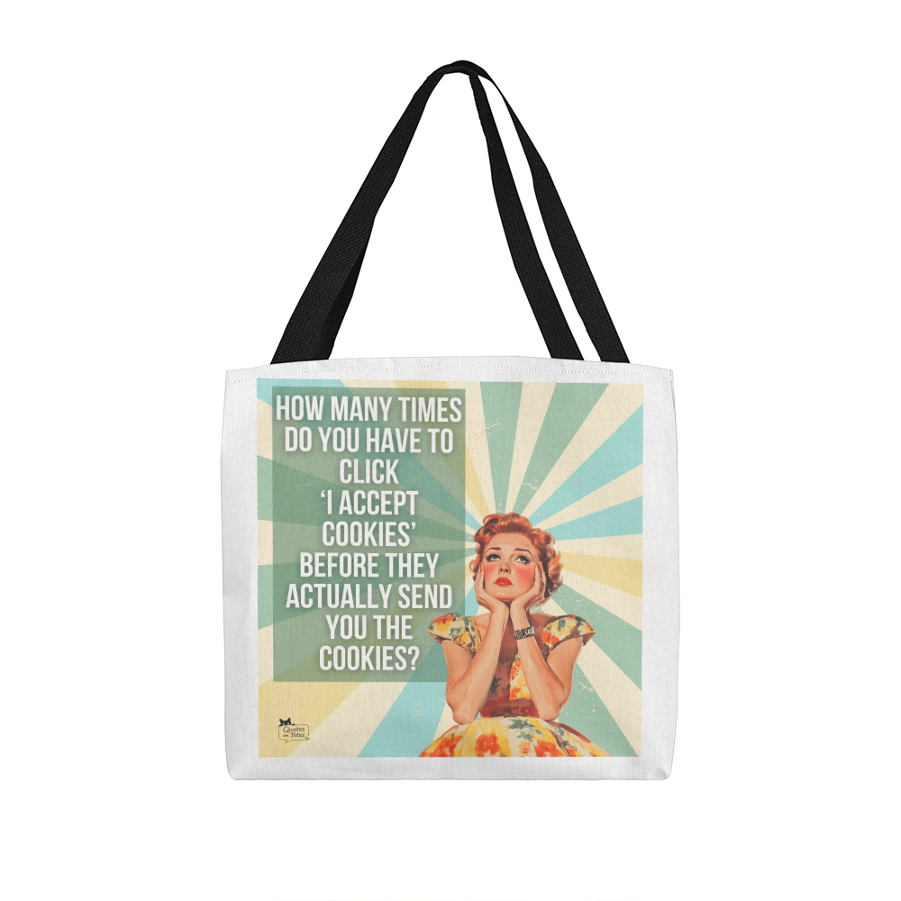 Accept Cookies Retro Tote Bag