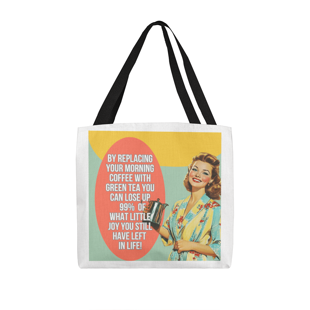 Green Tea Retro Tote Bag