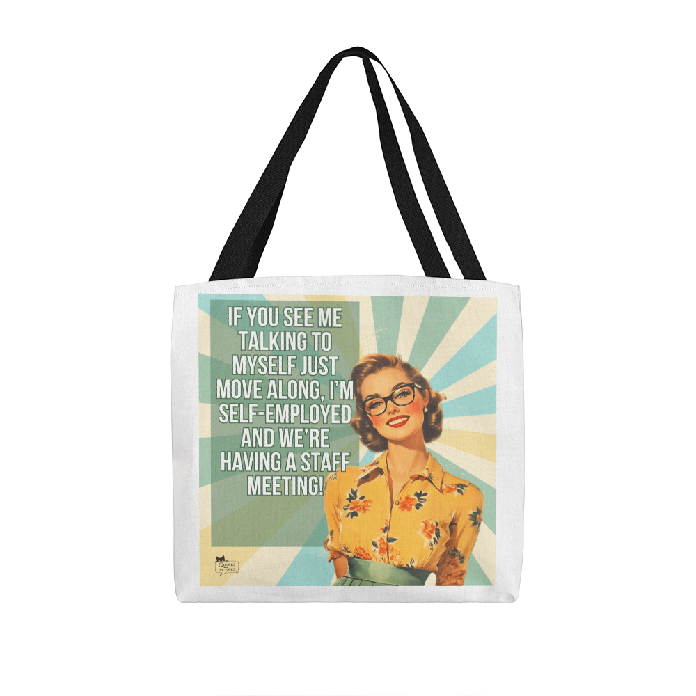 Staff Meeting Retro Tote Bag