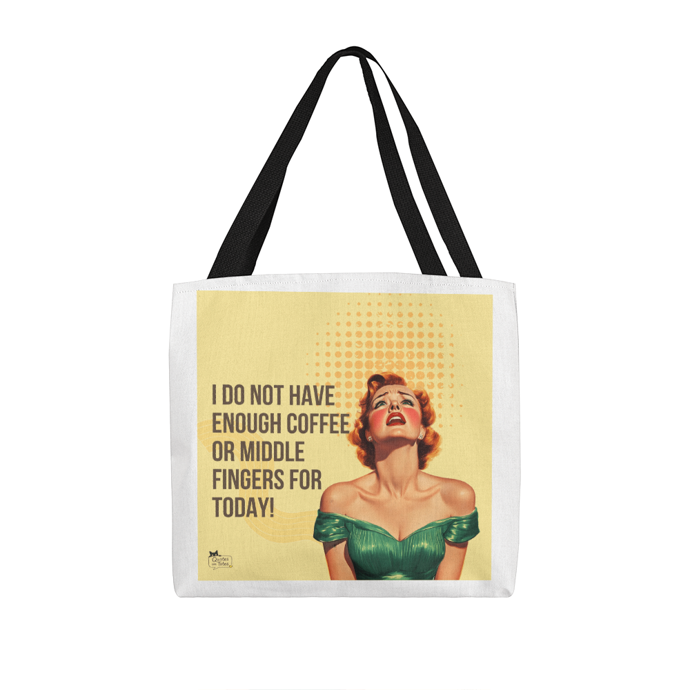 Coffee and Middle Fingers Retro Tote Bag