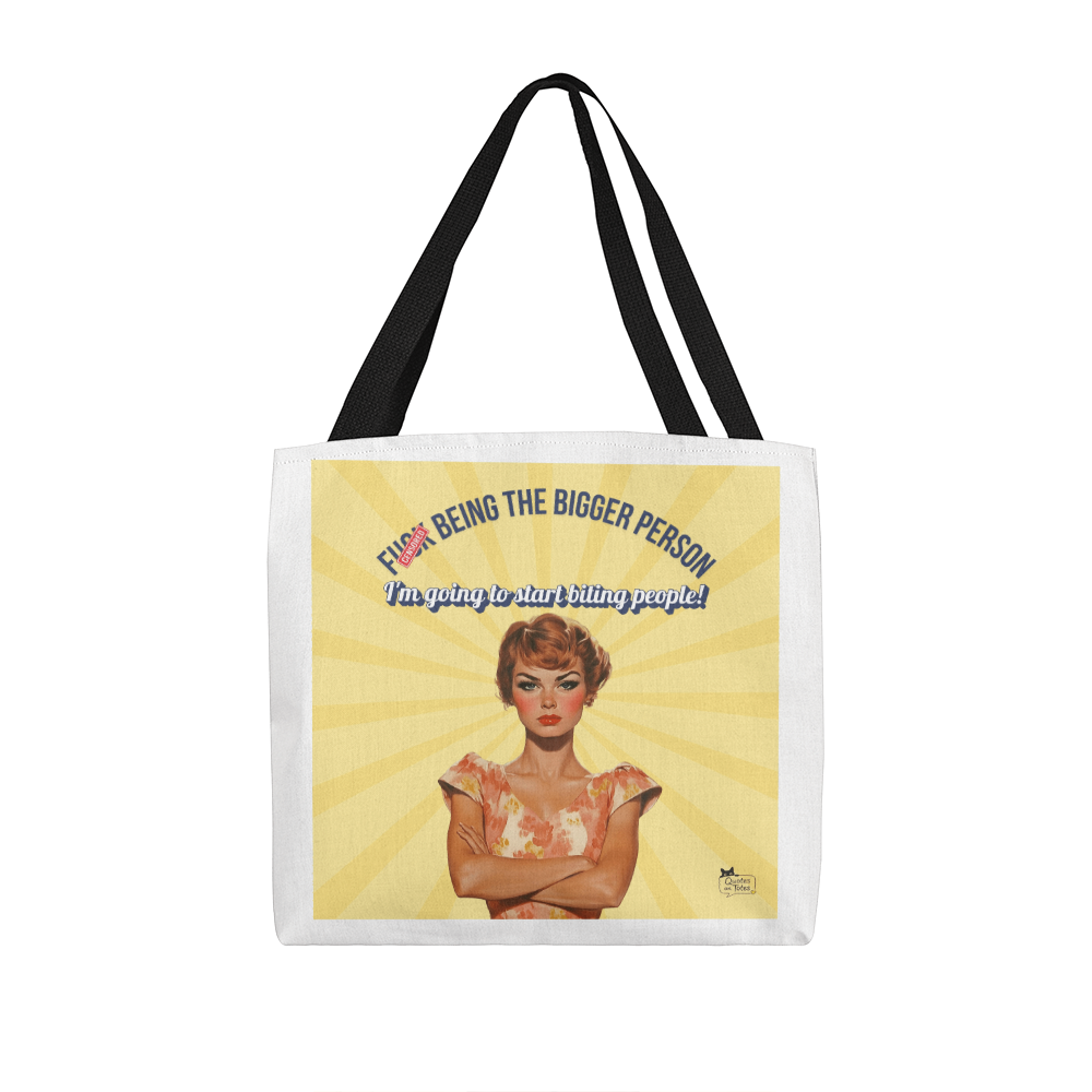 Biting People Retro Tote Bag