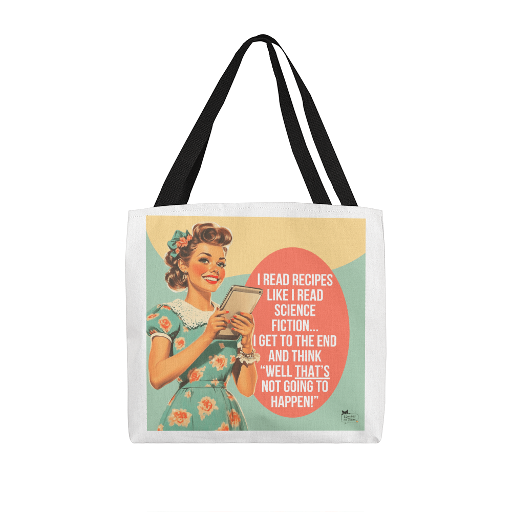 Recipes and Sci-Fi Retro Tote Bag