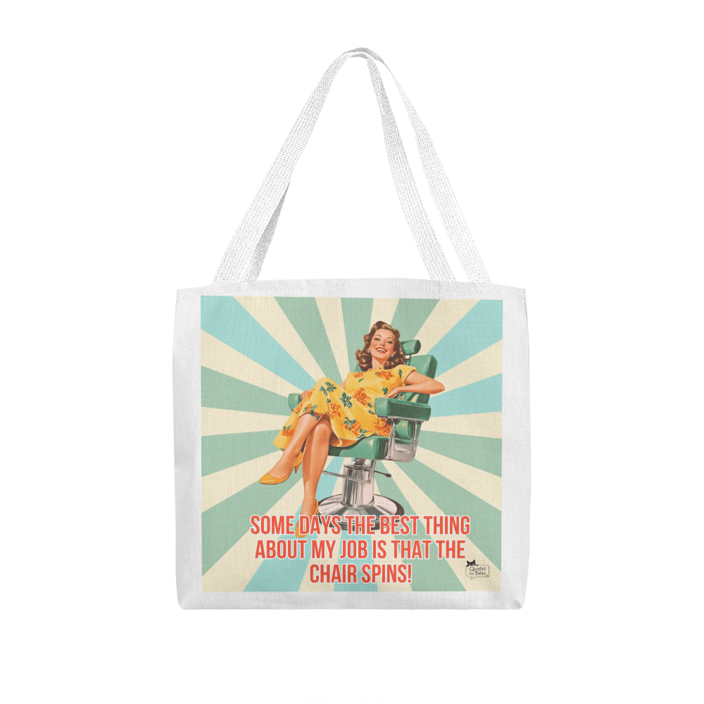The Chair Spins Retro Tote Bag