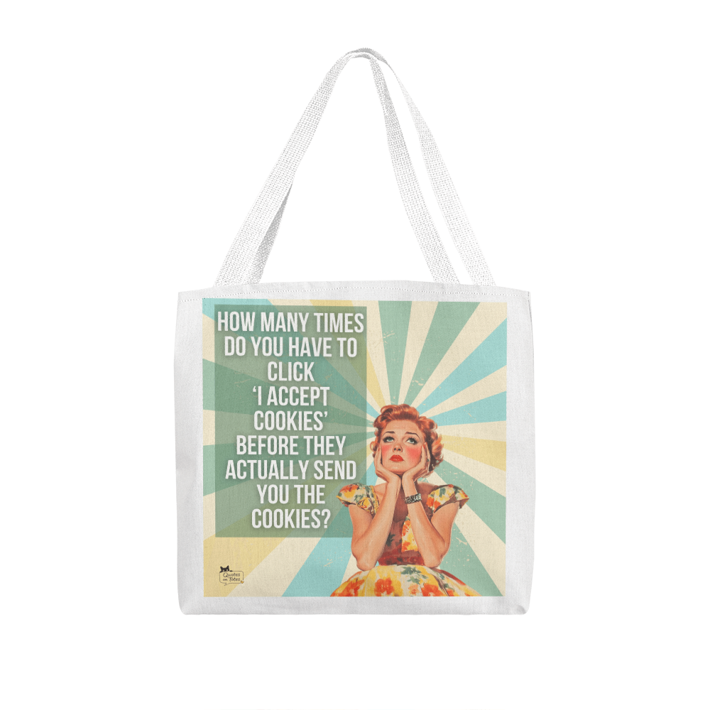 Accept Cookies Retro Tote Bag