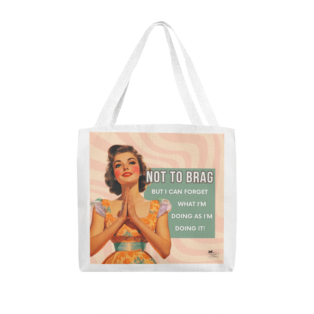 Not to Brag Retro Tote Bag