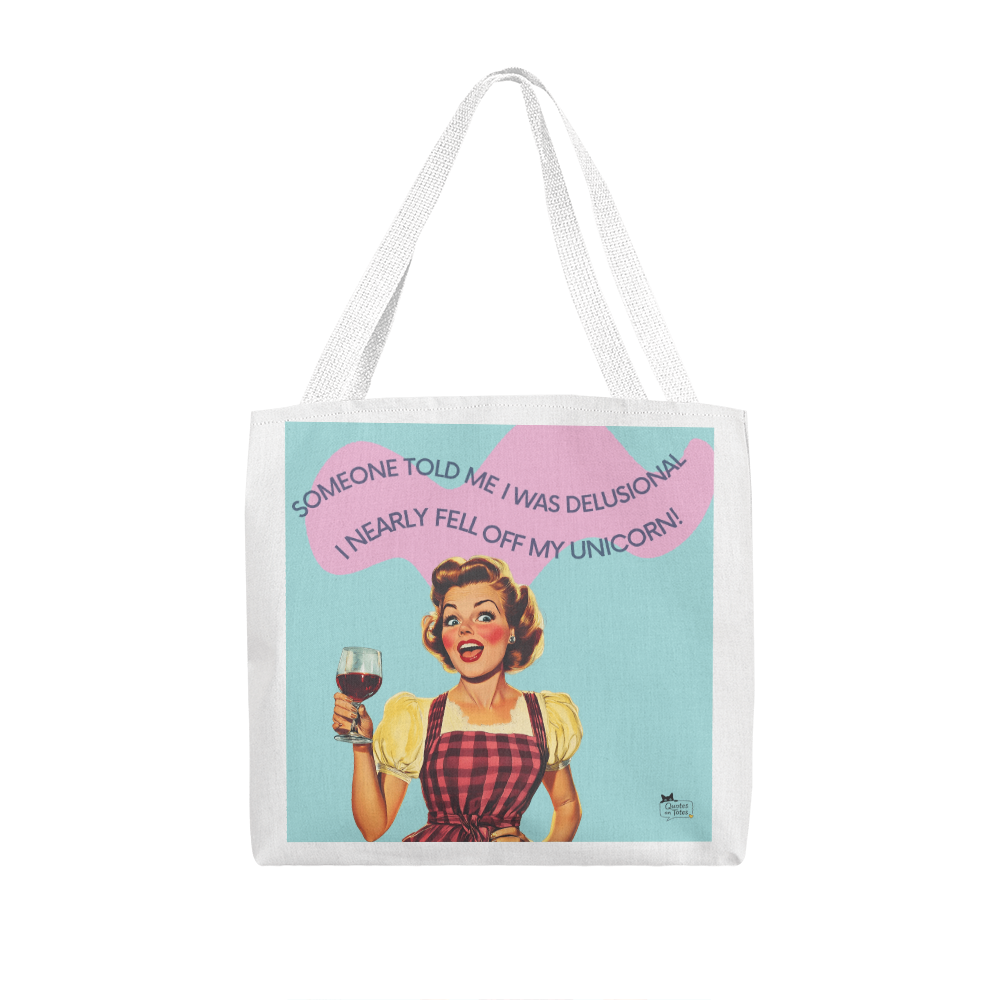 Unicorn Retro Tote Bag