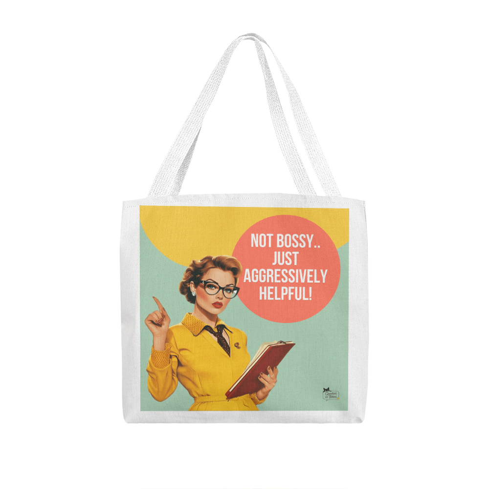 Not Bossy Retro Tote Bag