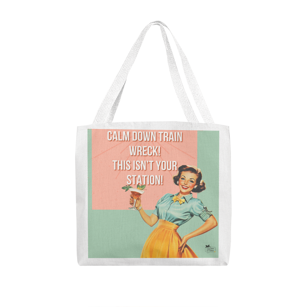 Train Wreck Retro Tote Bag
