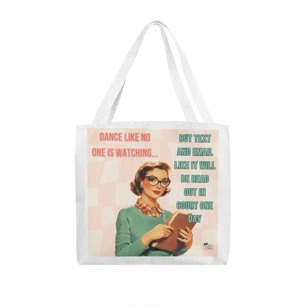 Text and Email Retro Tote Bag
