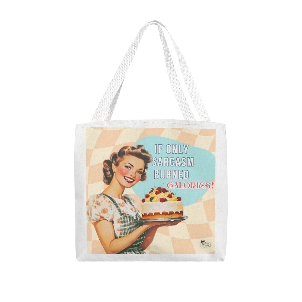 Sarcasm Burns Retro Tote Bag