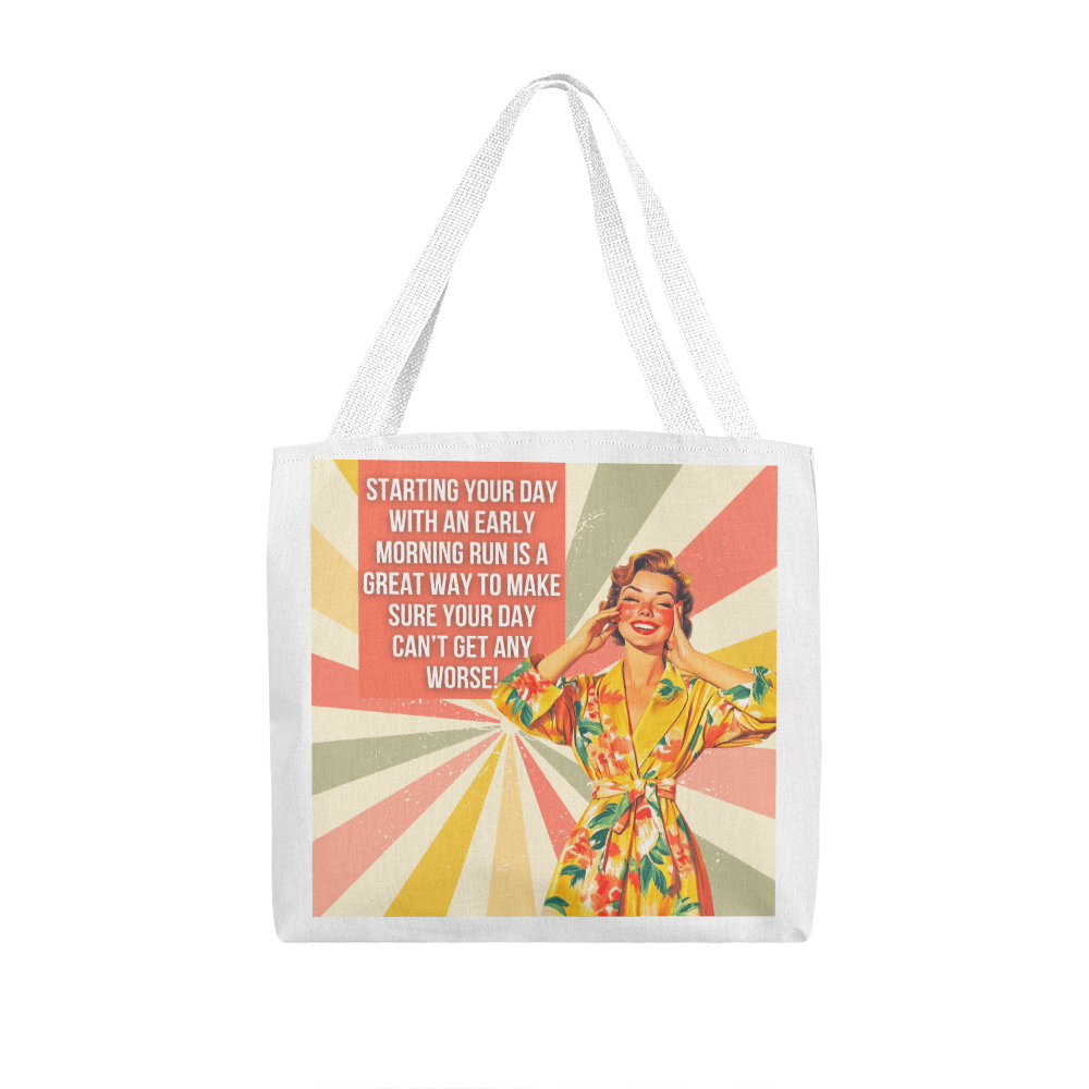 Morning Run Retro Tote Bag