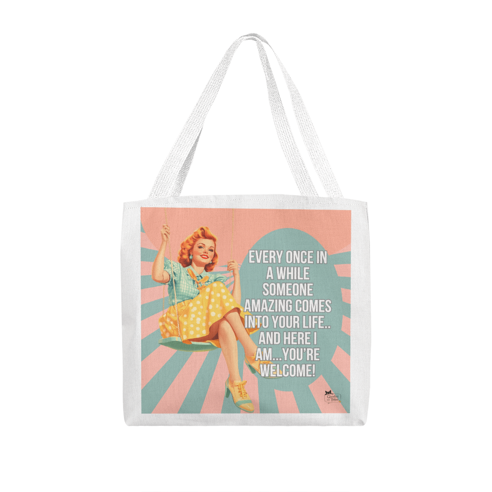 You're Welcome Retro Tote Bag