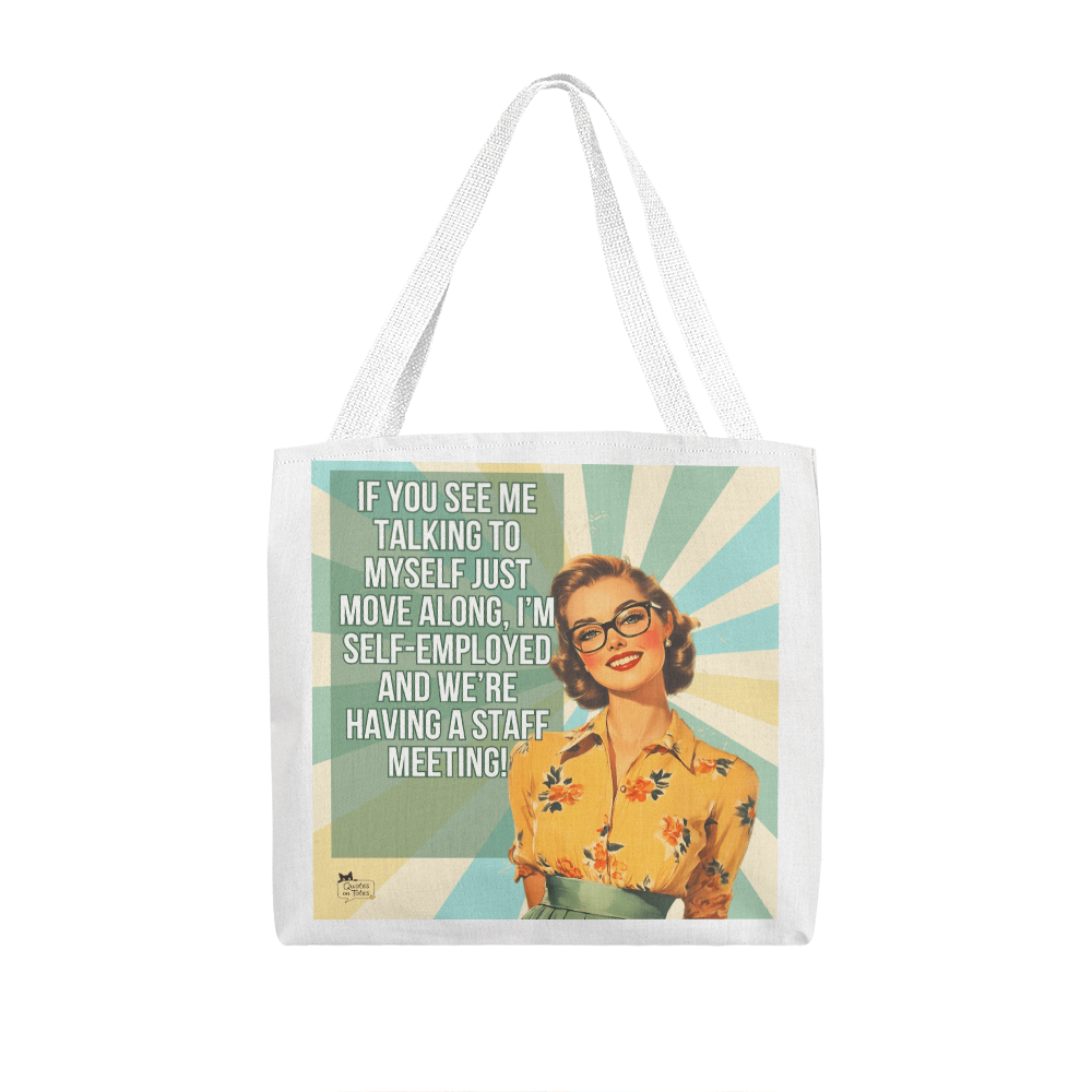 Staff Meeting Retro Tote Bag