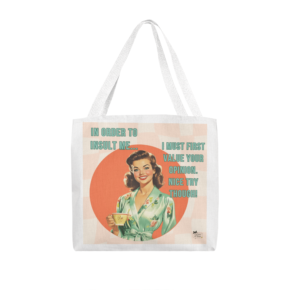 Nice Try Retro Tote Bag