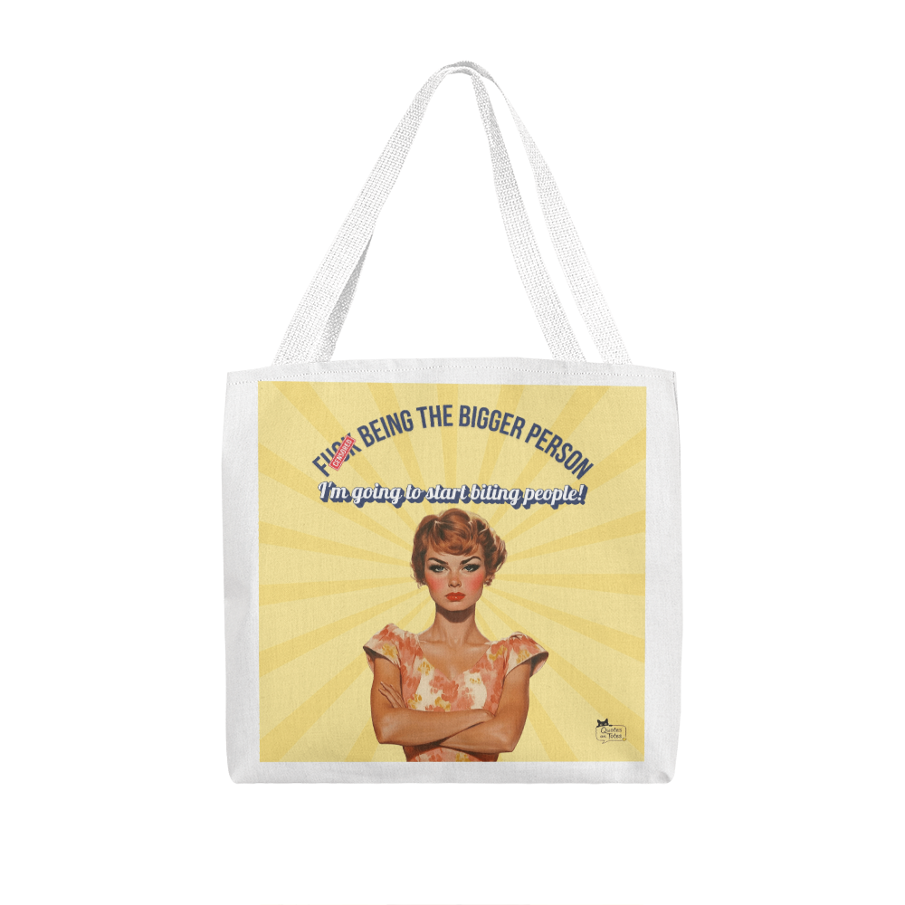 Biting People Retro Tote Bag
