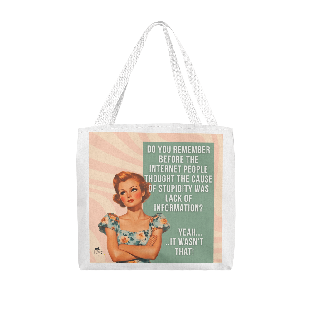 Lack of Information Retro Tote Bag