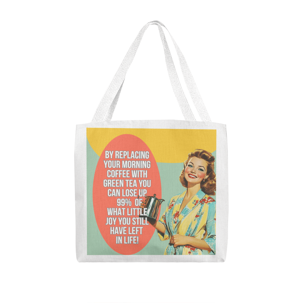 Green Tea Retro Tote Bag