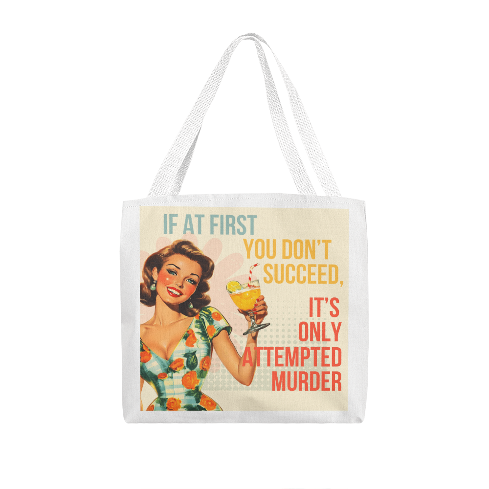 Attempted Murder Retro Tote Bag