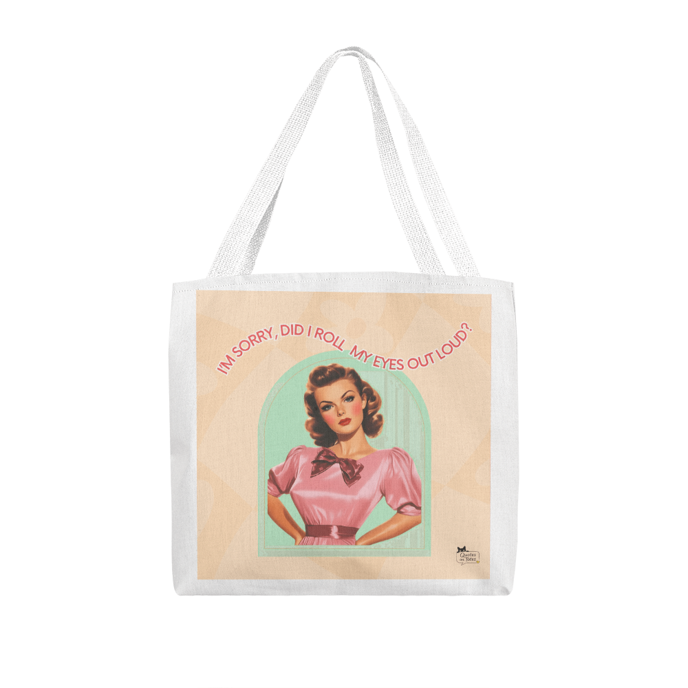 Roll My Eyes Retro Tote Bag