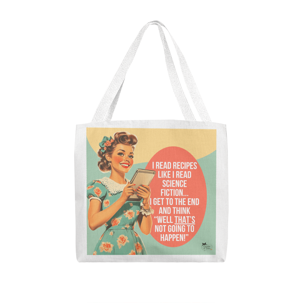 Recipes and Sci-Fi Retro Tote Bag