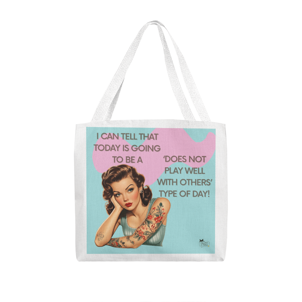 Does Not Play Well Retro Tote Bag