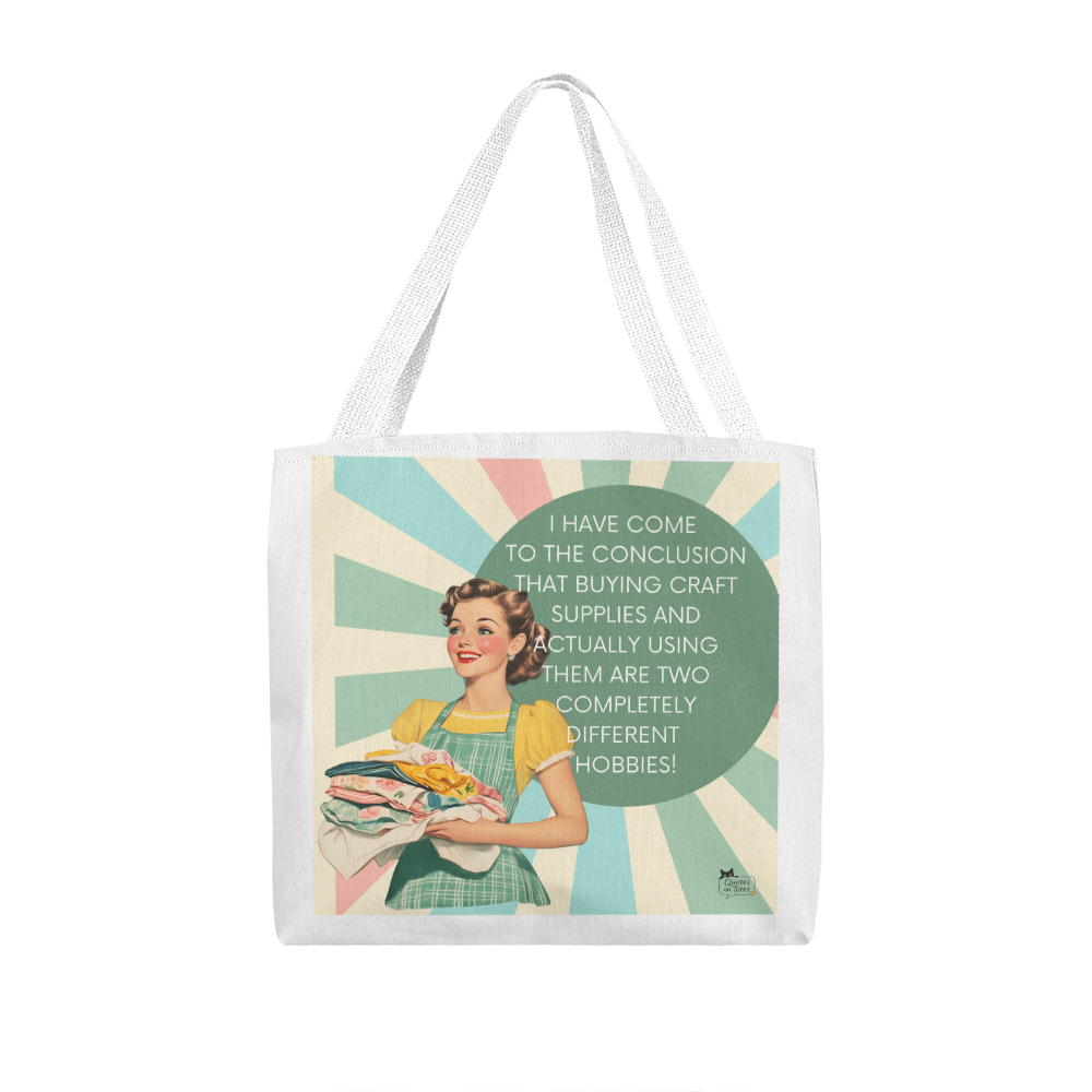 Craft Supplies Retro Tote Bag