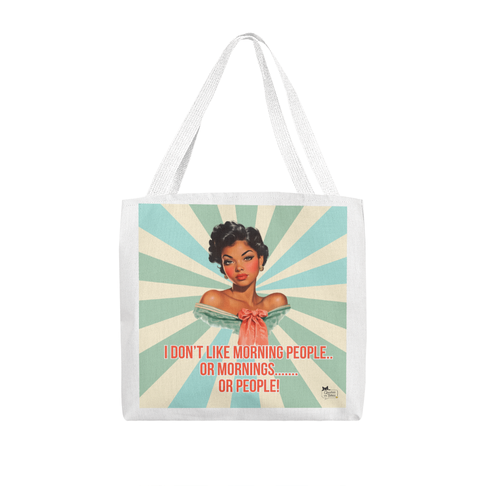 Morning People Retro Tote Bag