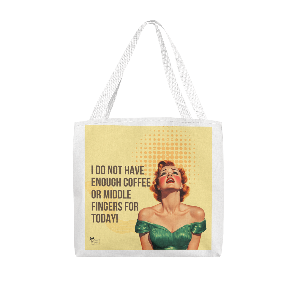 Coffee and Middle Fingers Retro Tote Bag