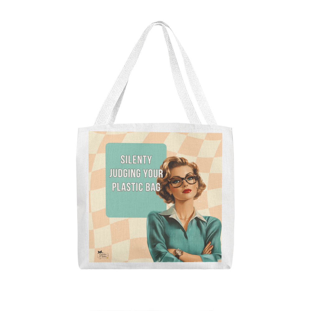 Silently Judging Retro Tote Bag