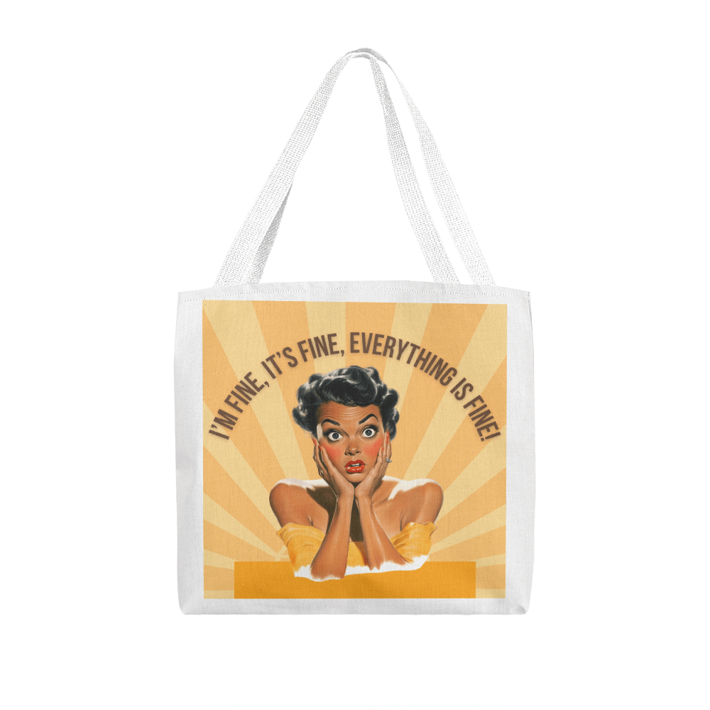 I'm Fine Retro Tote Bag