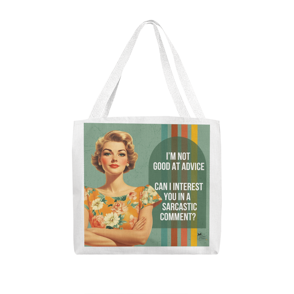 Sarcastic Comment Retro Tote Bag