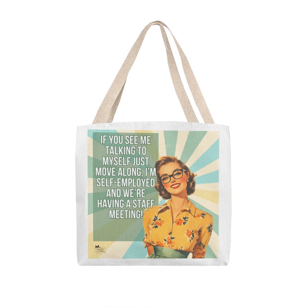 Staff Meeting Retro Tote Bag