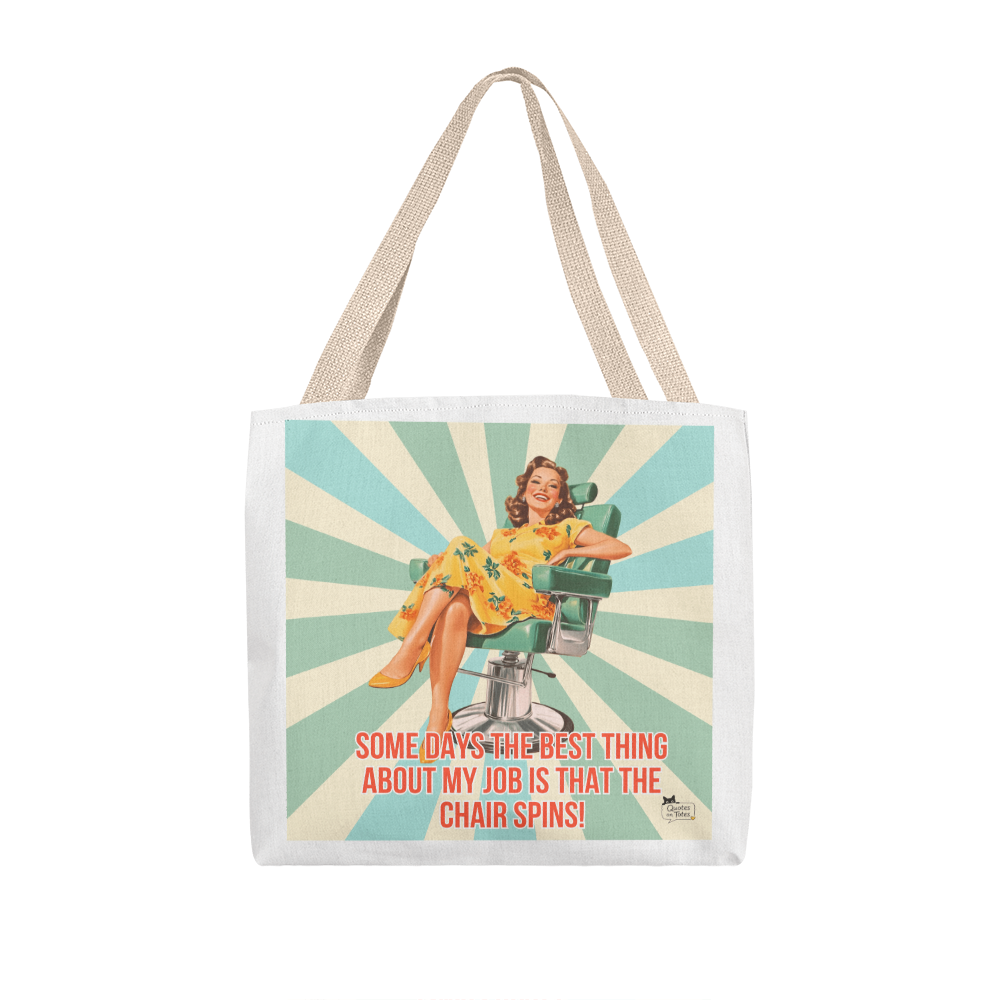 The Chair Spins Retro Tote Bag