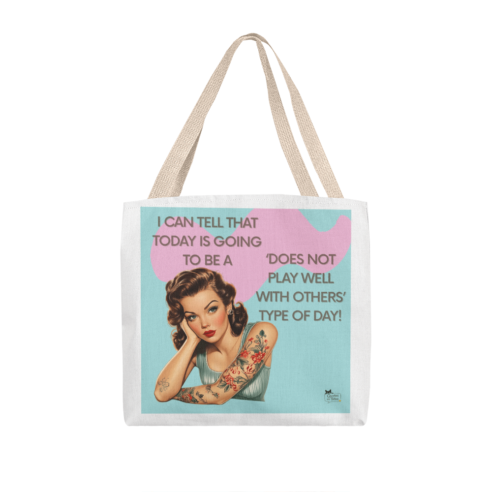 Does Not Play Well Retro Tote Bag