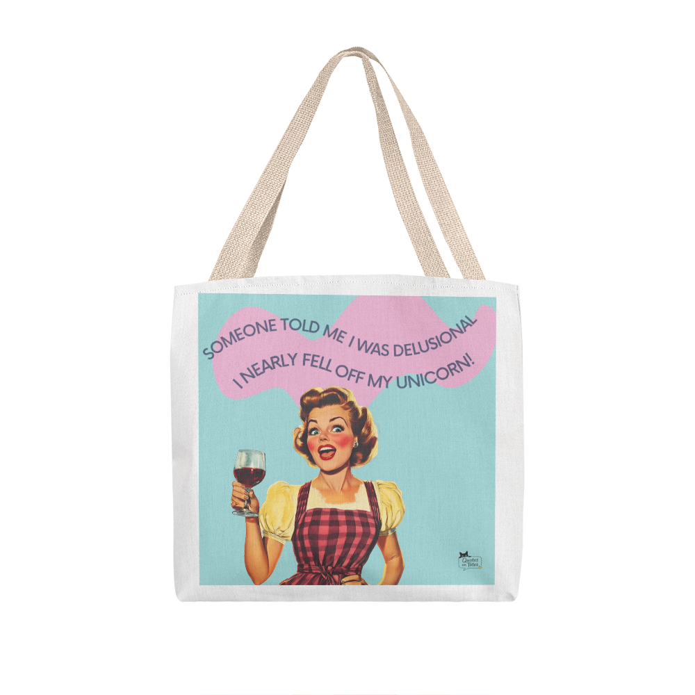 Unicorn Retro Tote Bag