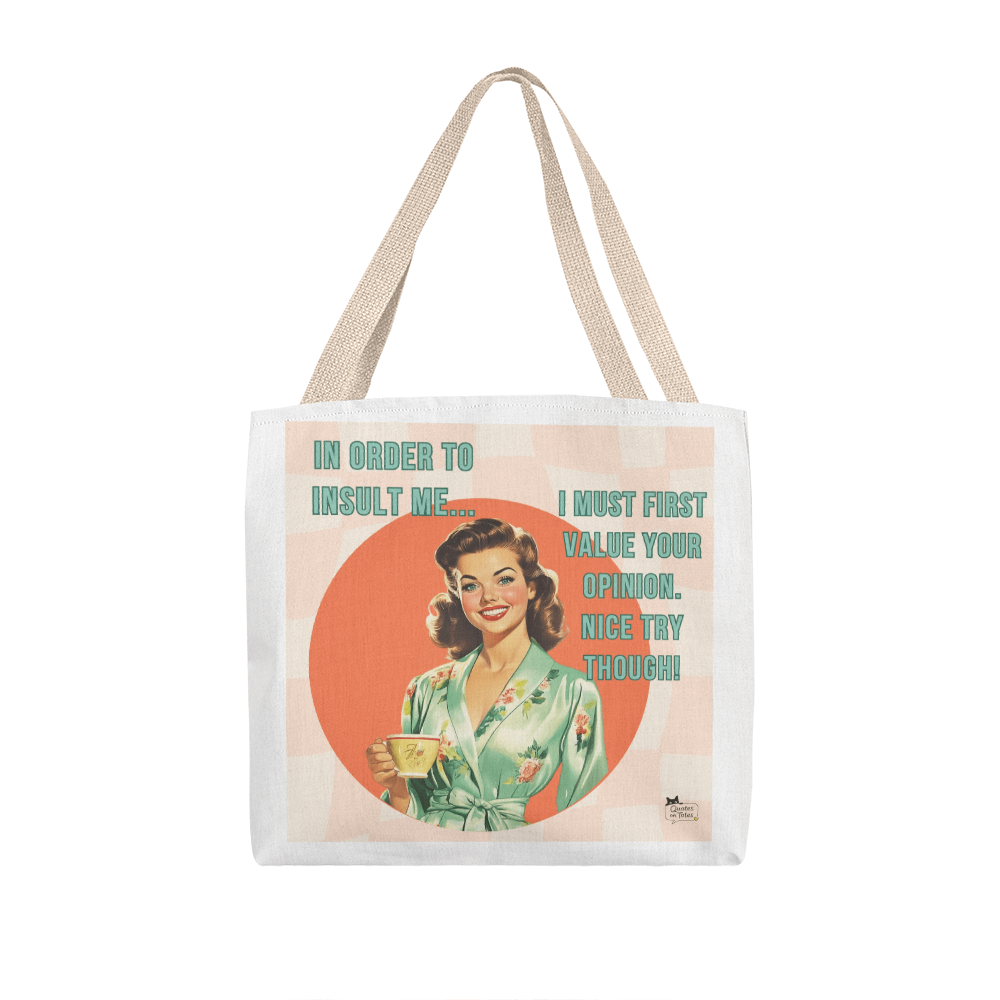 Nice Try Retro Tote Bag