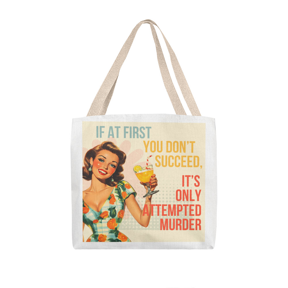 Attempted Murder Retro Tote Bag