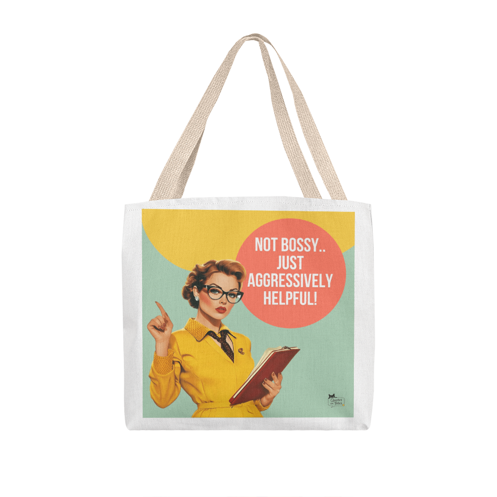 Not Bossy Retro Tote Bag