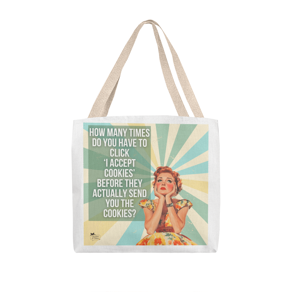 Accept Cookies Retro Tote Bag