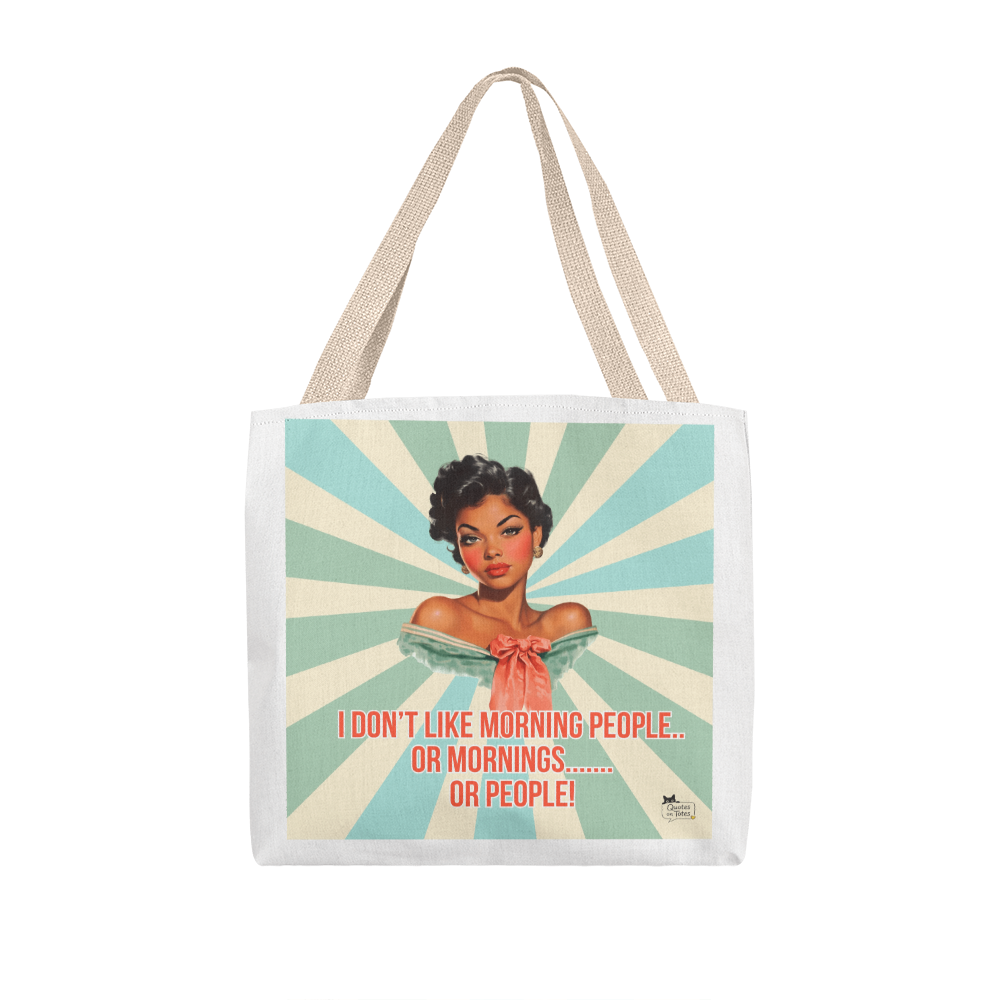 Morning People Retro Tote Bag