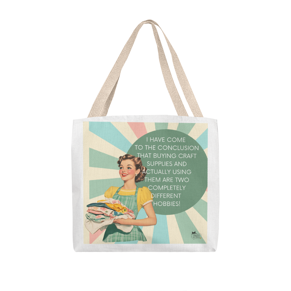 Craft Supplies Retro Tote Bag