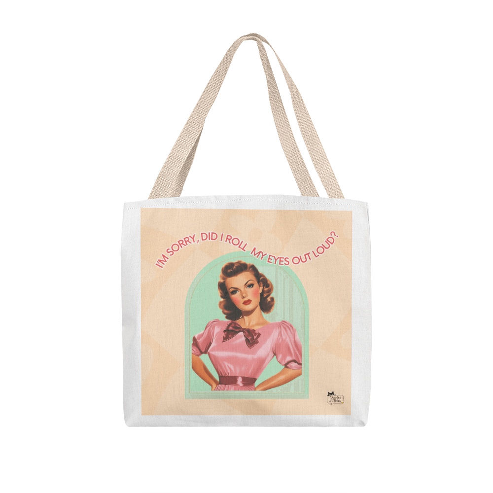 Roll My Eyes Retro Tote Bag
