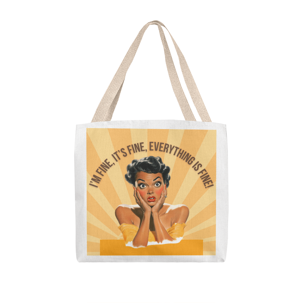 I'm Fine Retro Tote Bag