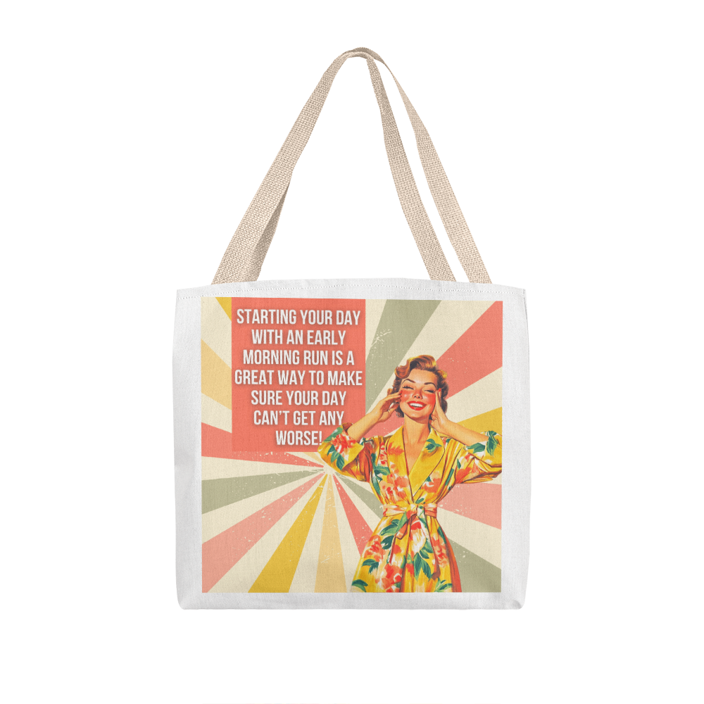 Morning Run Retro Tote Bag