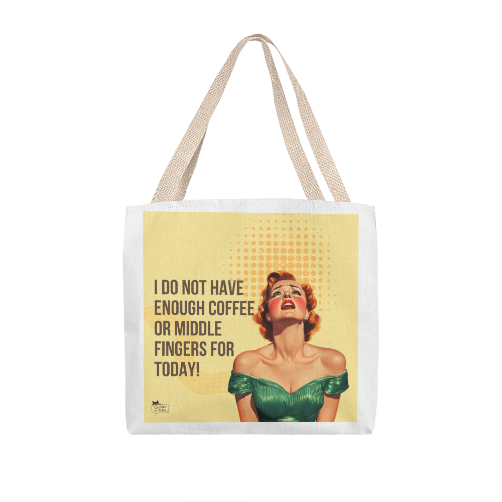 Coffee and Middle Fingers Retro Tote Bag