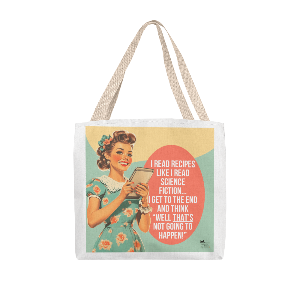 Recipes and Sci-Fi Retro Tote Bag
