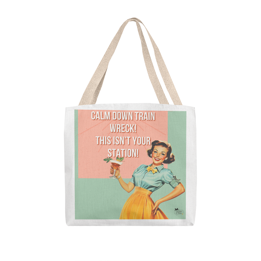 Train Wreck Retro Tote Bag