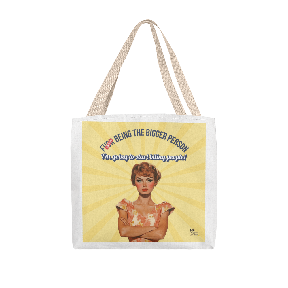 Biting People Retro Tote Bag