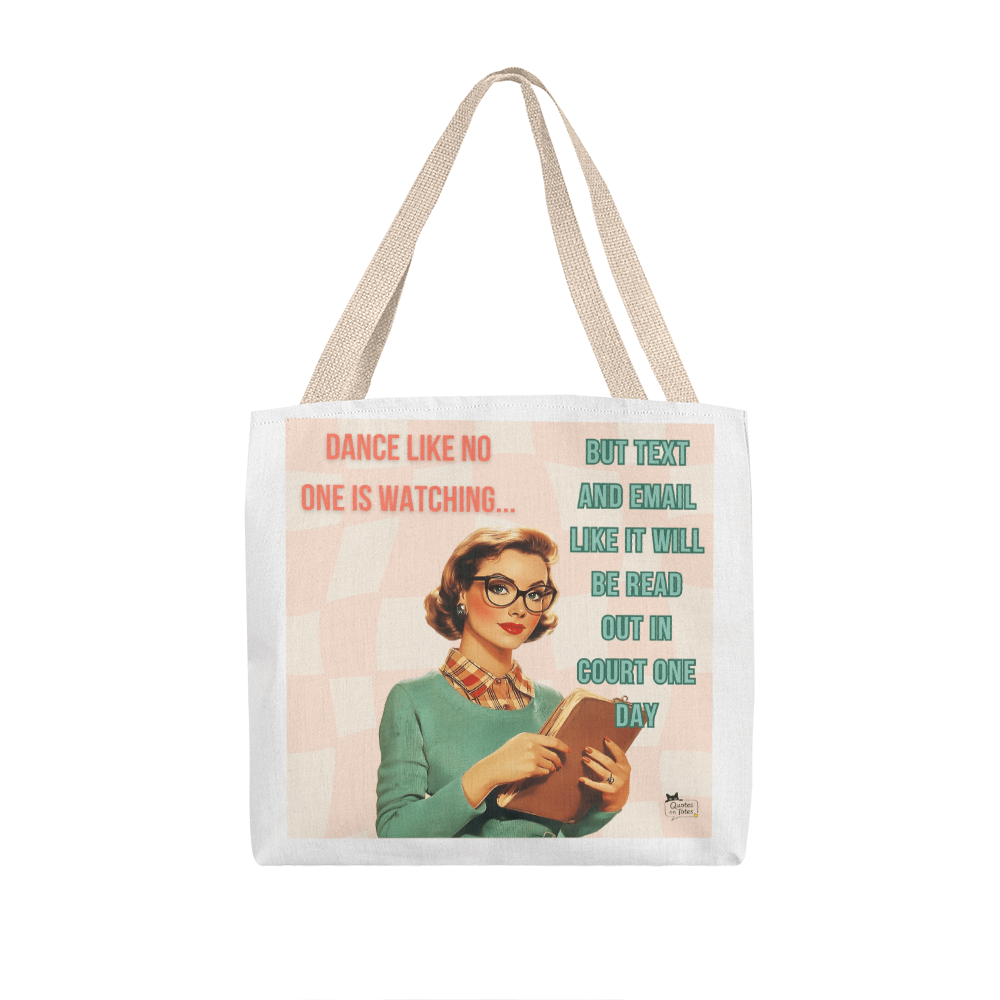 Text and Email Retro Tote Bag